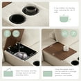 thumbnail image 6 of Harper & Bright Designs Modular Sectional Sofa Set with 2 Ottoman and Cup Holder, 4-Seat U-Shaped Couch with Console and Wide Seat, Oversized Chenille Upholstered Sectional Sofe with USB, Beige, 6 of 13
