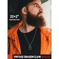 thumbnail image 2 of FaithHeart Dragon Claw Black Onyx Necklace for Men Vintage Punk Biker Gothic Claw Protection Necklace Jewelry Gift for Son Brother Christmas, 2 of 11