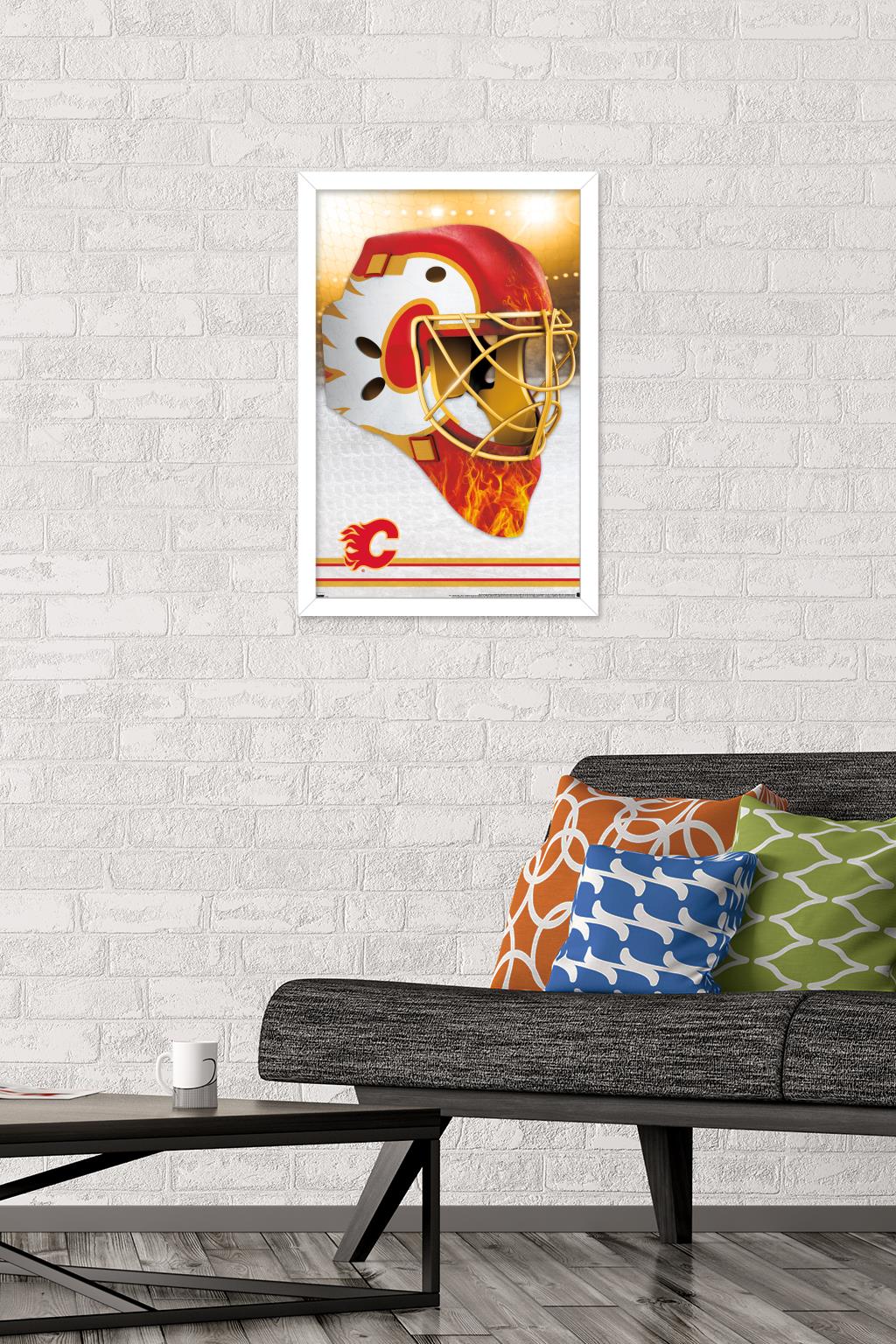 NHL Calgary Flames - Mask 20 Wall Poster, 14.725" x 22.375", Framed