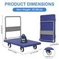 thumbnail image 6 of Platform Cart, Industrial Dolly Cart Heavy Duty, Platform Hand Truck Push Cart, Commercial Flatbed Cart with Swivel Wheels, 660Lb Capacity, 6 of 7