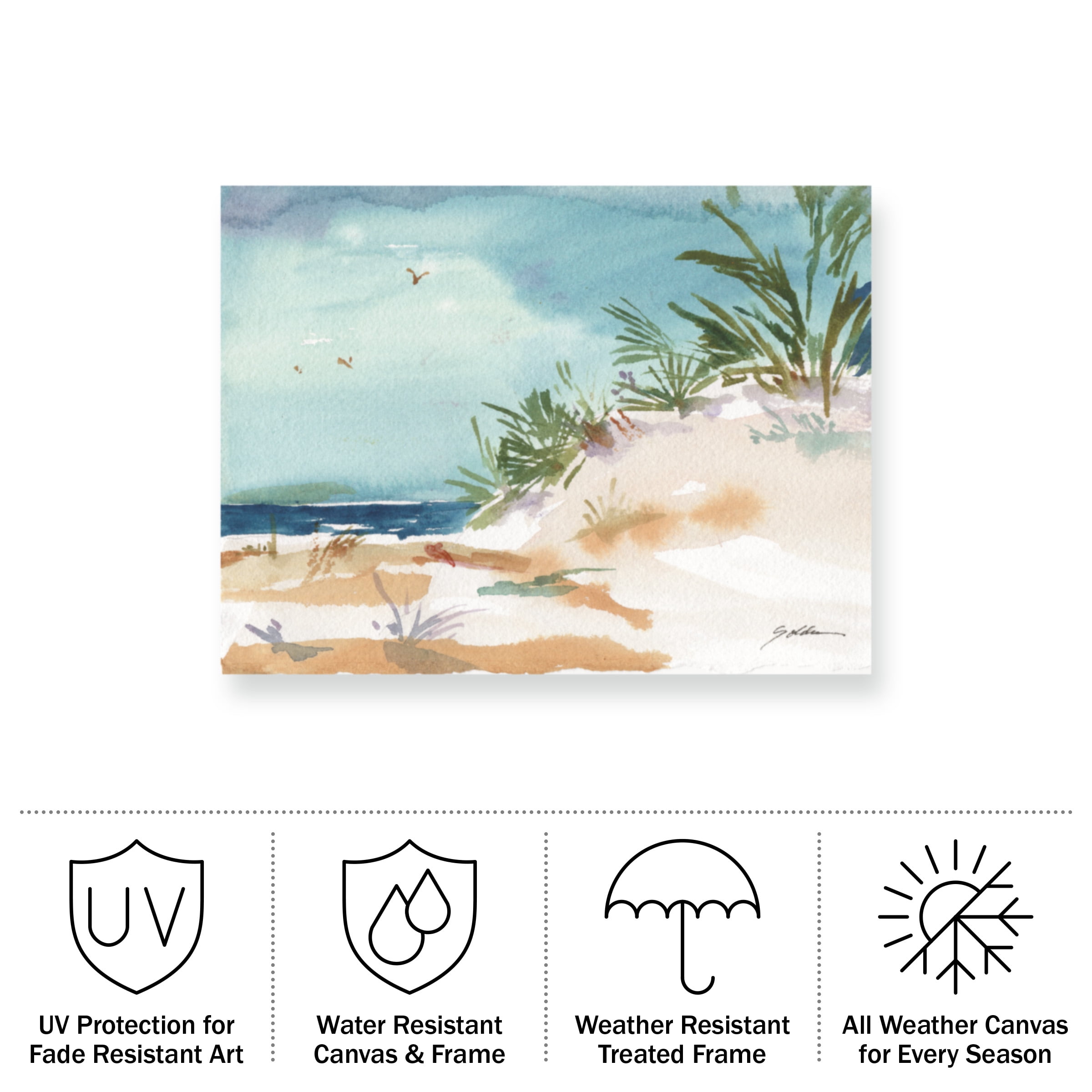 Sheila Golden 'Beachscape 1' Outdoor Canvas