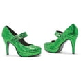 thumbnail image 2 of Ellie Shoes E-421-Jane-G 4" Double Strap Glitter Womens Mary Jane. Green Glitter / 5, 2 of 4