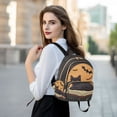 thumbnail image 6 of FORMRS Mini Backpack Purse for Women Quilted Travel Daypack Casual Shoulder Bag, Orange Halloween Cat, 6 of 7