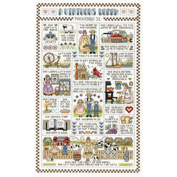 Janlynn Counted Cross Stitch Kit 9.25"X15.25"-A Virtuous Woman (14 Count)
