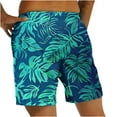 thumbnail image 4 of LMOIPLI Mens Plus Size Hawaiian Print Beach Shorts Elastic Waist Drawstring Quick Dry Casual Vacation Bathing Suit with Pockets Multicolor XXXXL, 4 of 5
