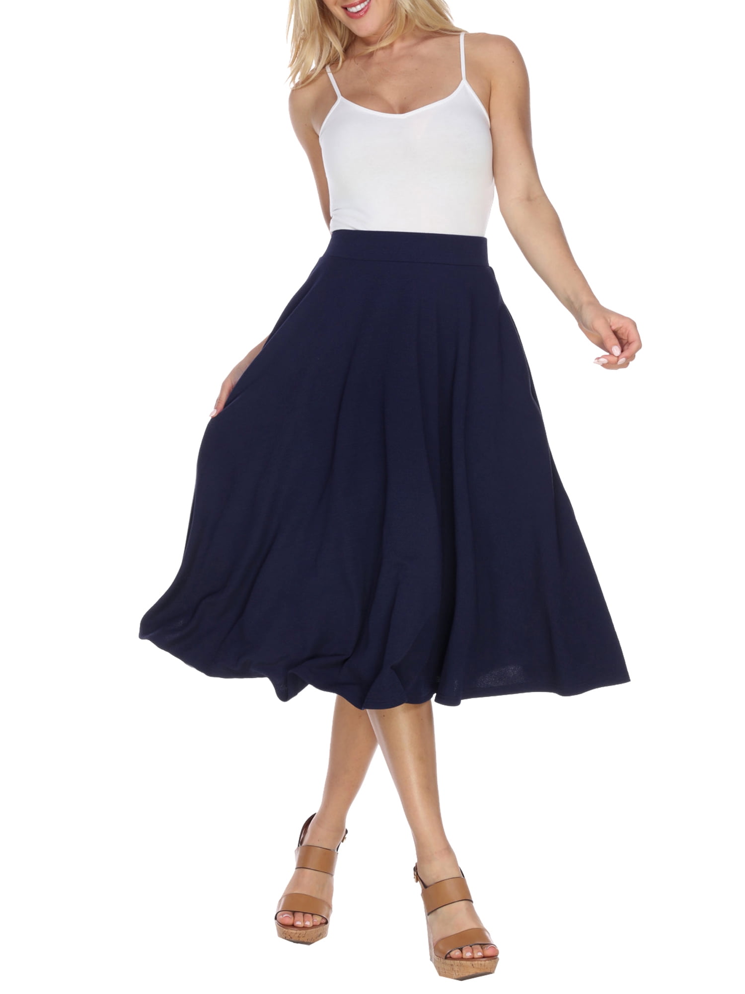 white mark midi skirt