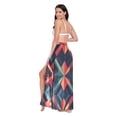 thumbnail image 3 of FORMRS Womens Long Sarong Beach Wrap Semi-Sheer Bikini Skirt Bathing Swimsuit Cover Up, Red Abstract, 3 of 7