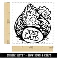 thumbnail image 2 of Just Laid Chicken Butt with Hen and Egg Self-Inking Rubber Stamp Ink Stamper - Purple Ink - Small 1 Inch, 2 of 7