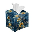 thumbnail image 6 of ZIATUBLE Sunflower Marble Stripes Leather Tissue Box Holder Butterfly Square Facial Tissue Holder Storage Decorative Holder Organizer Wear Resistant Tissue Box Covers Cube, 6 of 7