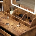 thumbnail image 6 of WETS Vanity Desk with Mirror and Lights, Makeup Vanity Table Set with 5 Drawers and Storage Shelves, Rustic Brown, 6 of 7