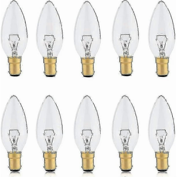 B15 Candle Bulb 2.5w, 10 Pack Sbc Dimmable Small Bayonet Light Bulbs Soft Warm White 2700k, 260 Lumens