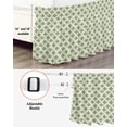 thumbnail image 3 of Abstract Green Wrap Around Bed Skirts for California King Bed 18" Drop,Bed Skirt with Adjustable Elastic Belt Dust Ruffle Bed Valance for Bedroom Hotel Modern Contemporary Art Vintage Bed Frame Cover, 3 of 7