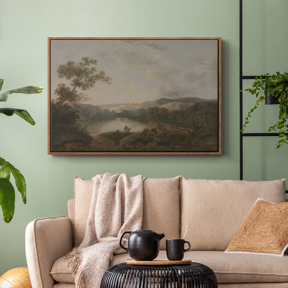 Vintage Landscape-XXVII By Wexford Home Framed in Walnut Wood Gallery Wrapped Canvas 17 in. x 25 in.