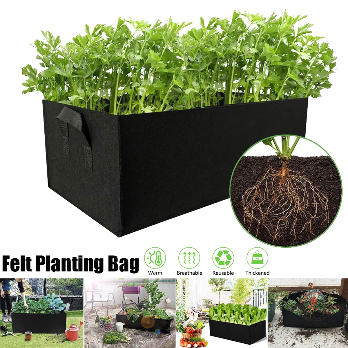 Planting Bags, Planter Pot with Handles, Garden Planting Grow Bags for ...