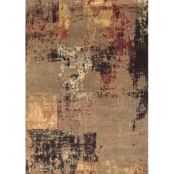 Ahgly Company Indoor Rectangle Oriental Brown Industrial Area Rugs, 5' x 8'