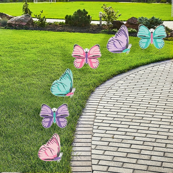 Butterfly Sidewalk Signs - 6 Pieces