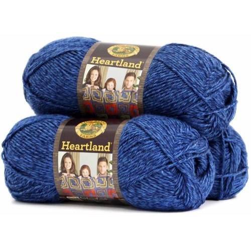 Lion Brand Yarn Heartland 100 Percent Acrylic Yarn, 3 Pack
