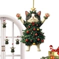 thumbnail image 3 of Injueey Adorno de gato a la moda, 2 piezas, para decoración de árbol de Navidad, decoraciones para árboles de Navidad Kits de decoración para fiestas 2 piezas B, 3 of 6