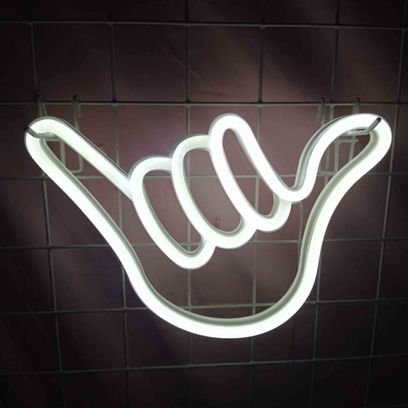 Jacenvly Christmas Lights Indoor Neon Finger Modeling Indoor Neon Sign Usb Battery Dual Use Christmas Decorations