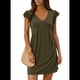 thumbnail image 1 of Vestido Tipo Chaleco Holgado con Escote en V Profundo, Mangas de y Pliegues para Mujer, Verde , Talla XL, 1 of 6