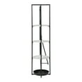thumbnail image 4 of Furniture of America Haan Metal 4-Shelf Coat Stand with Mirror, Black, 4 of 8