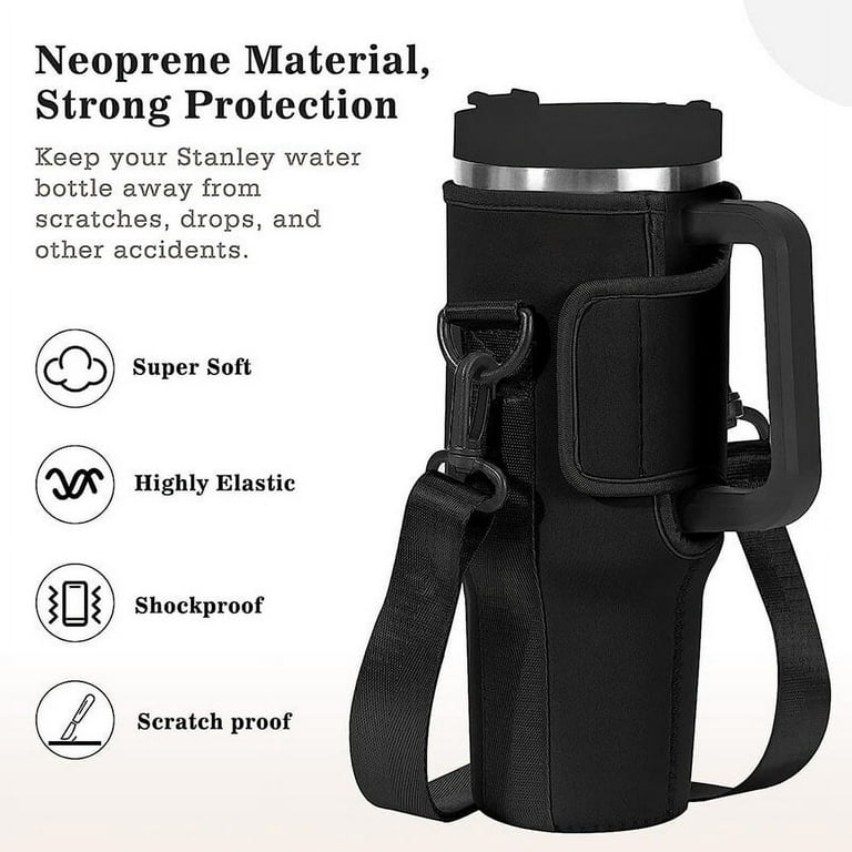 Trsury 7PCS Water Bottle Carrier Bag, Stanley Cup Holder with Strap Pouch  40 oz Stanley Cup Carrier with Stanley Tumbler Accessories Spill Leak Proof