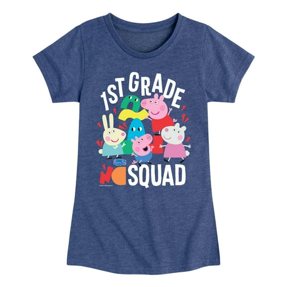 Peppa Pig - 1St Grade Squad - Girls Toddler And Youth Fitted Short Sleeve Tee