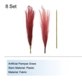 thumbnail image 3 of Unique Bargains 8Pcs Faux Pampas Grass 35.4' Tall 9 Branches Artificial Reed Fluffy Stems for Home Kitchen Vase Red, 3 of 7
