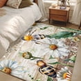thumbnail image 4 of 4'x6' Area Rugs, Summer Botanical Indoor Outdoor Area Rug for Living Room Bedroom, White Daisy Botanical Bee Rustic Washable Bathroom Rugs Kitchen Floor Carpet Mats Home Decor Aesthetic, 4 of 8