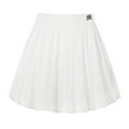 thumbnail image 3 of Ediodpoh Womens Skirts Women's Solid Color Letters Embroidered Pleated Half Skirt White XL, 3 of 4