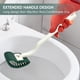 thumbnail image 4 of Cepillo de inodoro con cerdas de plástico - Herramienta de limpieza de baño de mango largo, limpiador moderno compacto para tazas, blanco y azul, 13,77 pulgadas, 4 of 7