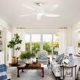 thumbnail image 3 of Wellspeed 60 in Modern Ceiling Fan with Light, Quite Reversible DC Motor and Remote Control, 5 Blades Large Matte White for Bedroom,Patio., 3 of 15