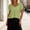 Tops-57Green, variant on Babydoll Tops for Women Sweetheart Neck Short Puff Sleeve Crop Tops Lightweight Textured Fabric Ruffle Trim Casual Summer Shirts Party Wear Pink S