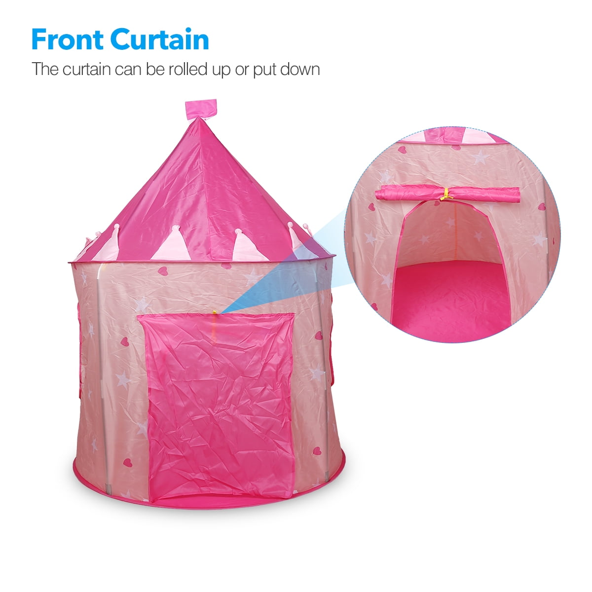 IDEAL GIFT Girls PINK Kids PRINCESS PALACE Pop Up Castle Play Tent 