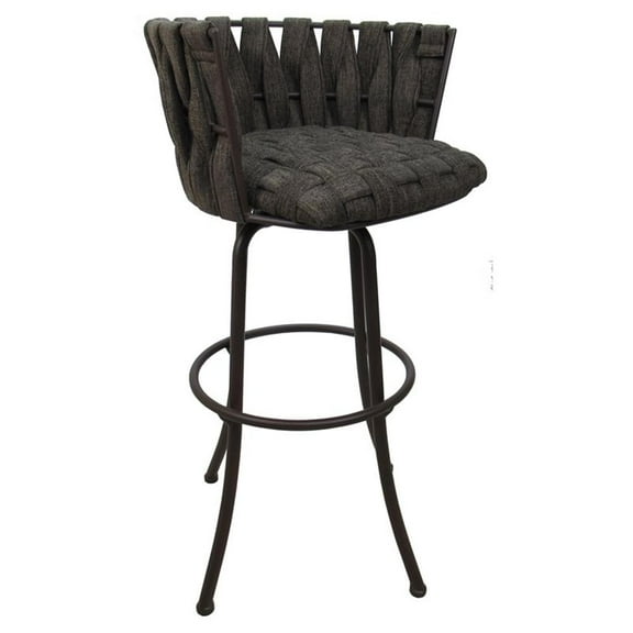 Metalona Counter 26" Metal Bar Stool - Sanora Brown - Grey Base