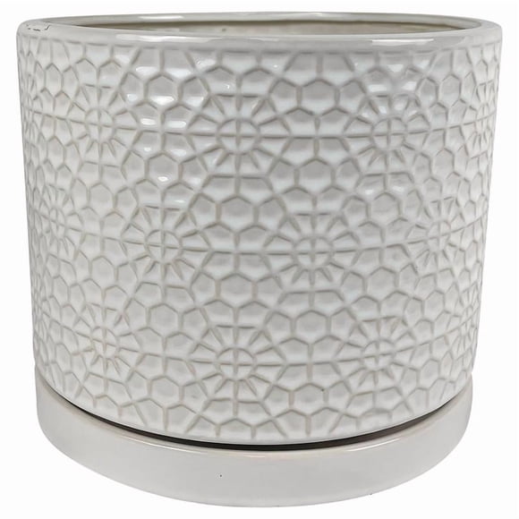 POT de Fleurs AMELI Blanc 12 Pouces (Lot de 1)