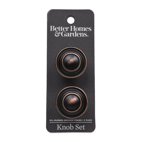 Better Homes & Gardens 1-5/16" (33mm) Turned Knob, Oil Rubbed Bronze, 2 Pack