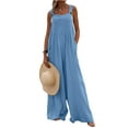 thumbnail image 3 of Women Casual Loose Sleeveless Jumpsuits Long Baggy Pants Rompers Jumpsuits with Pockets, 3 of 9