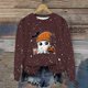 thumbnail image 1 of Ailaofu Women's Halloween Printed Round Neck Casual Sports Long Sleeve Sweatshirt Top Sweatshirt Loose Soft Long Sleeve Pullover Tops, 1 of 6