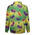 thumbnail image 3 of LNZGNM Mardi Gras Shirt Men 1/4 Zip Up Plus Size Mask Printed Sweatshirts Stand Collar Long Sleeve Tops Novelty Carnival Outerwear,Fluorescent Green 4XL, 3 of 7