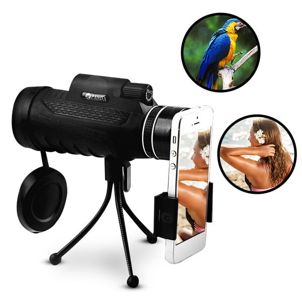 Panda 40x60 Hd Zoom Cellphone Monocular Telescope Night Vision Hunting Camping Clip Tripod For Mobile Phone Smartphone Walmart Canada