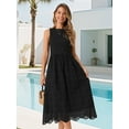 thumbnail image 4 of DARING DIVA Eyelet Sleeveless A Line Midi Tank Dress XL Black, 4 of 8