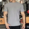 thumbnail image 2 of AHTJRT Big Tall Men's Casual Short Sleeve Crew Neck T Shirt Ribbed Texture Classic Fit Soft Tees Gray 3XL, 2 of 6