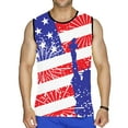 thumbnail image 2 of Deals under 5.00 LYXSSBYX Mens Tank Tops on Clearance Men Casual Round Neck Pullover Flag 3D Digital Printing T-shirt Tops Vest, 2 of 5