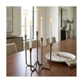 thumbnail image 3 of Candelabra Taper Candle Holder For Centerpieces - Metal Candlestick Holder with Multi-Arm Design for Living Room, Entryway, Hallway, and Mantel - Boho Accent for Bedroom - 16", Bronze & Copper, 3 of 13