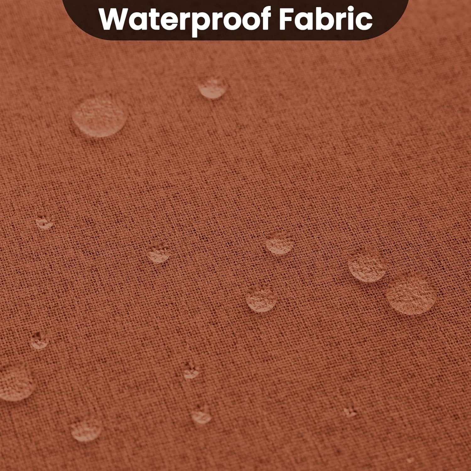 100% Blackout Burnt Orange Linen Curtains & Drapes 84 Inch Length 2 Panels Set, Full Room Darkening Grommet Insulated Thermal Window Panels for Bedroom/Living Room,52x84 inches