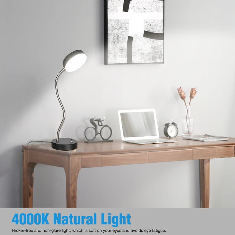 Lucere LED Desk Lamp, Reading Light, Office Table Lamp with 21LEDs, Flexible Gooseneck Light 4000K Natural Light Eye Protection Desk Light for Reading, Office or Video Conferencing