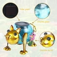 Garden Solar Lights with Metal Cat Crackle Glass, Outdoor Cat Solar ...