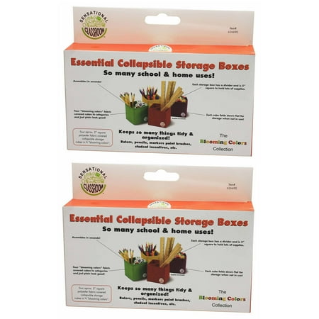 UPC: 0194629065554 | Sensational Classroom Essential Collapsible Storage Boxes Set of 4 2 Sets