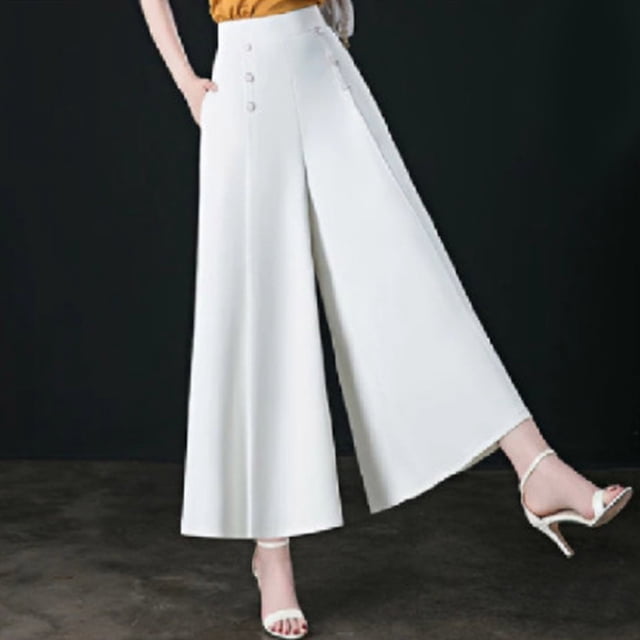 WILLBEST Pantalones Casuales de Mujer Pantalones Cómodos con Detalle de Botones para Uso Diario Primavera Verano Otoño Ideal para Atuendos Versátiles y Estilo Fácil Extra Grande